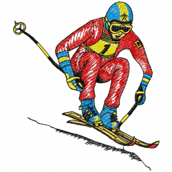 Ski Embroidery Design 4